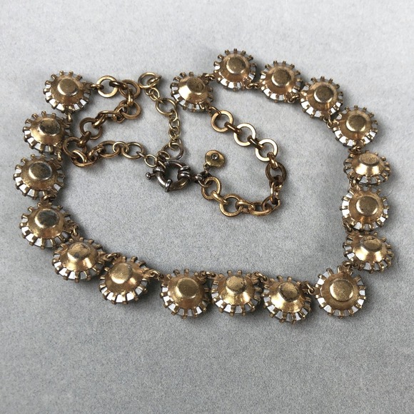 J Crew Anna Wintour Necklace Georgian Collet RIviere Rivoli Clear Crystal Brulee - Picture 4 of 9